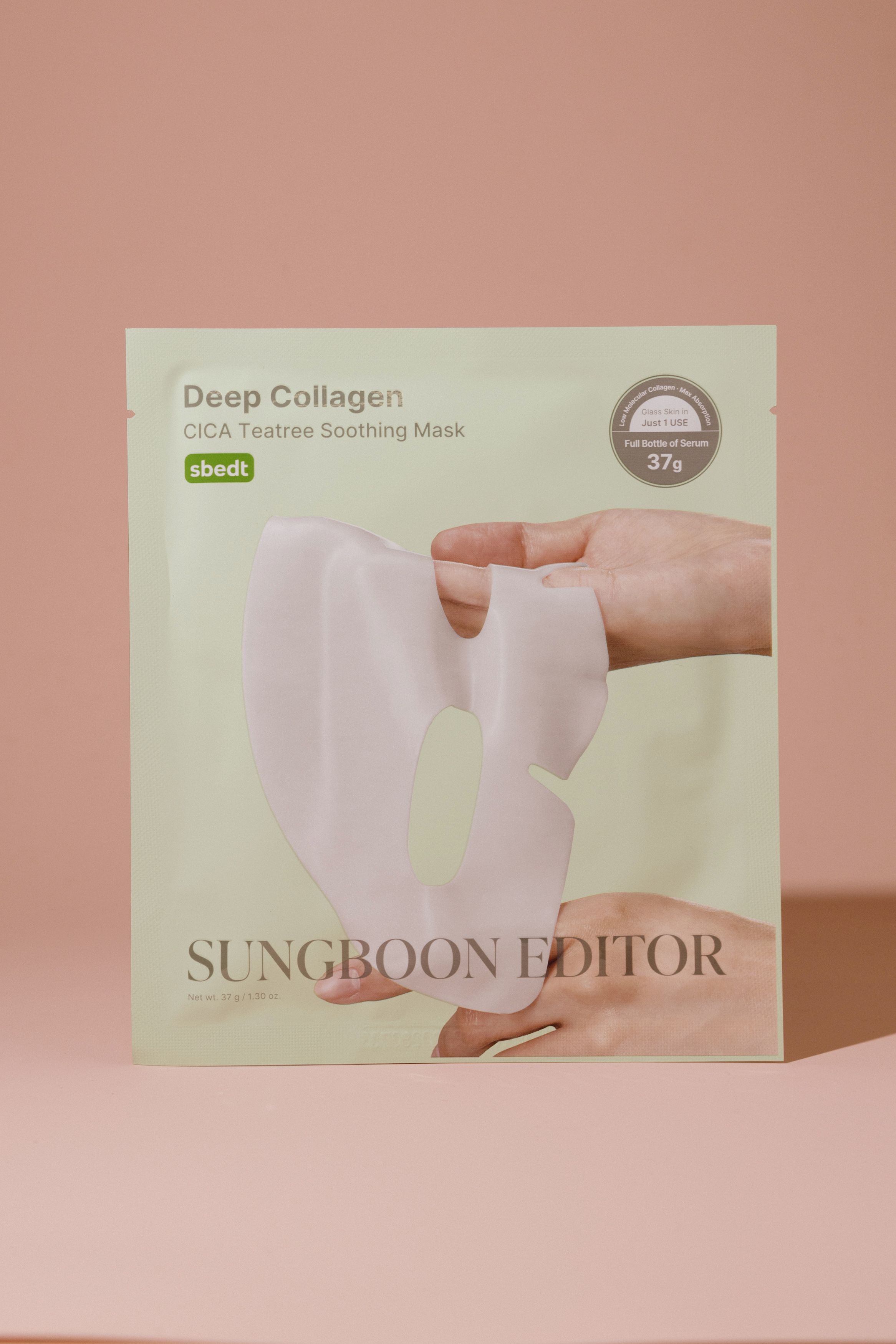 

Успокаивающая гидрогелевая маска Sungboon Editor Deep Collagen Cica Teatree Soothing Mask 37г