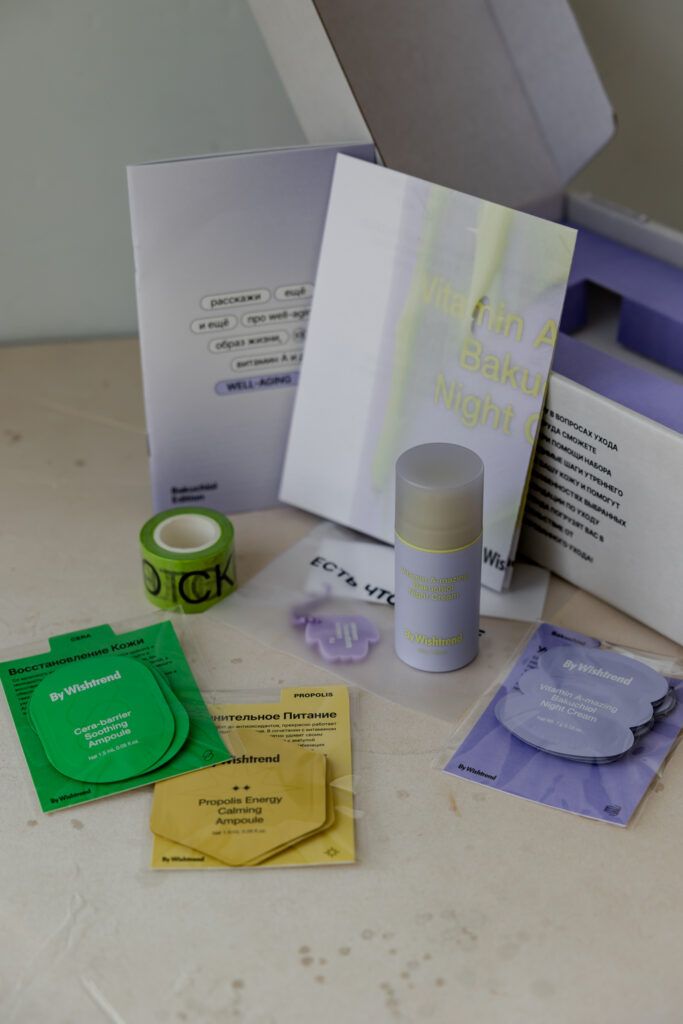 TMI бокс с ночным кремом с бакучиолом и ретиналем BY WISHTREND TMI BOX Vitamin A-mazing Bakuchiol Night Cream 30g