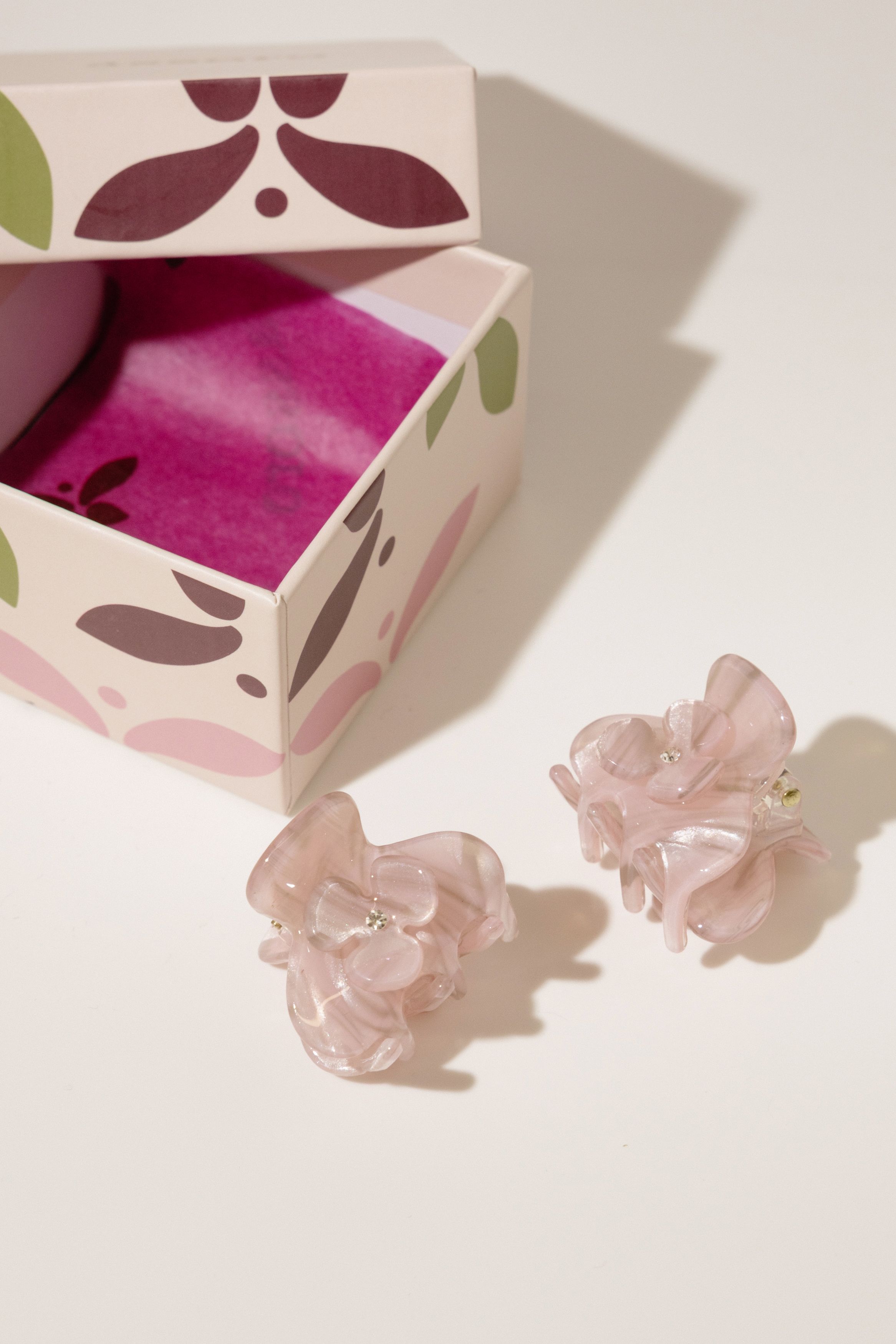 

Набор крабов для волос 2 шт - Розовые маргаритки Assoro