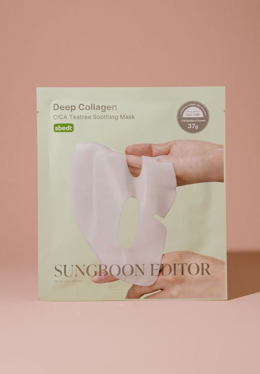 Успокаивающая гидрогелевая маска Sungboon Editor Deep Collagen Cica Teatree Soothing Mask 37г