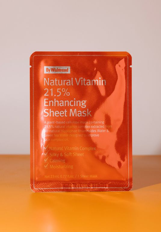 Маска тканевая витаминная BY WISHTREND Natural Vitamin C 21.5% Enhancing Sheet Mask 23мл