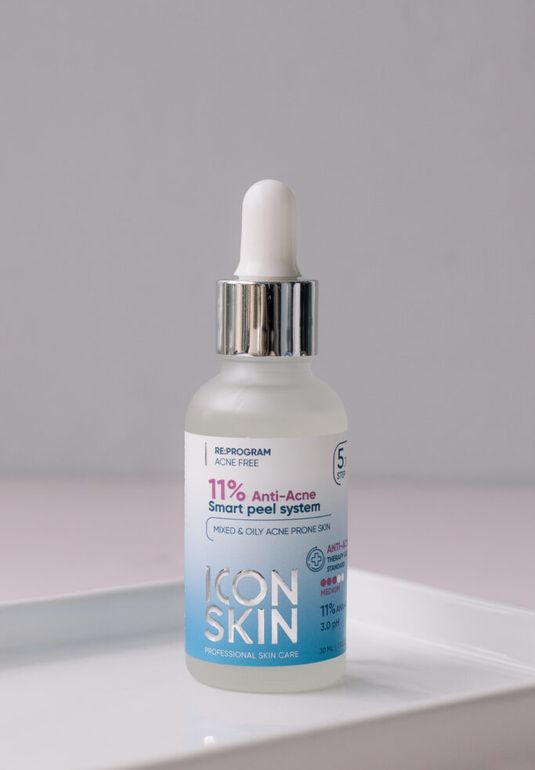 Почти даром// Инновационный пилинг 11% ICON SKIN 11% Anti-acne Smart Peel System 30мл