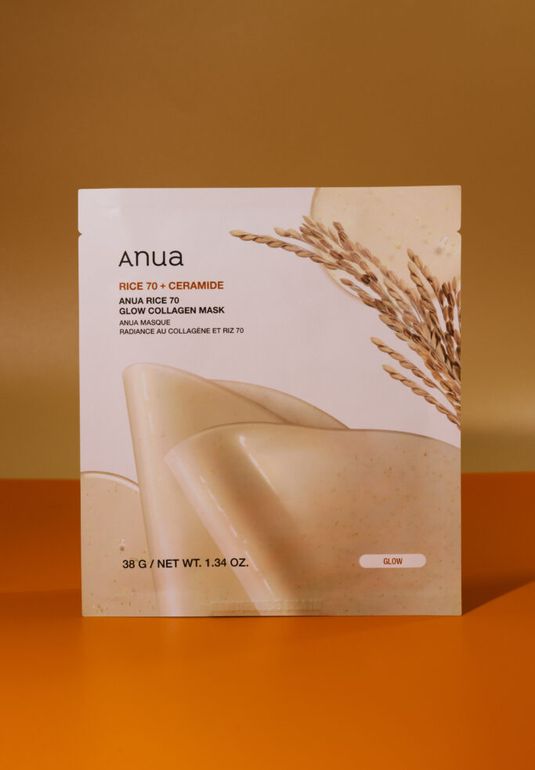 Гидрогелевая маска для сияния с рисом Anua Rice 70 Glow Collagen Mask 38г