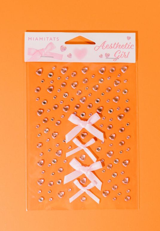 Кристаллы на клейком слое MIAMITATS Aesthetic Girl Pink Ribbon