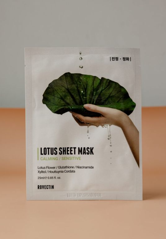 Увлажняющая тканевая маска ROVECTIN Clean Lotus Water Calmin Sheet Mask 25ml