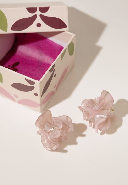 Набор крабов для волос 2 шт - Розовые маргаритки Assoro