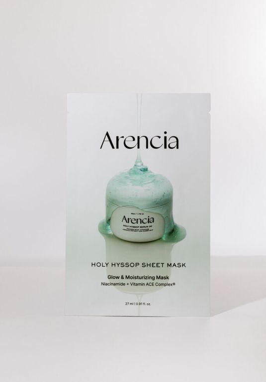 Тканевая маска для сияющей кожи Arencia Holy Hyssop Sheet Mask 27ml