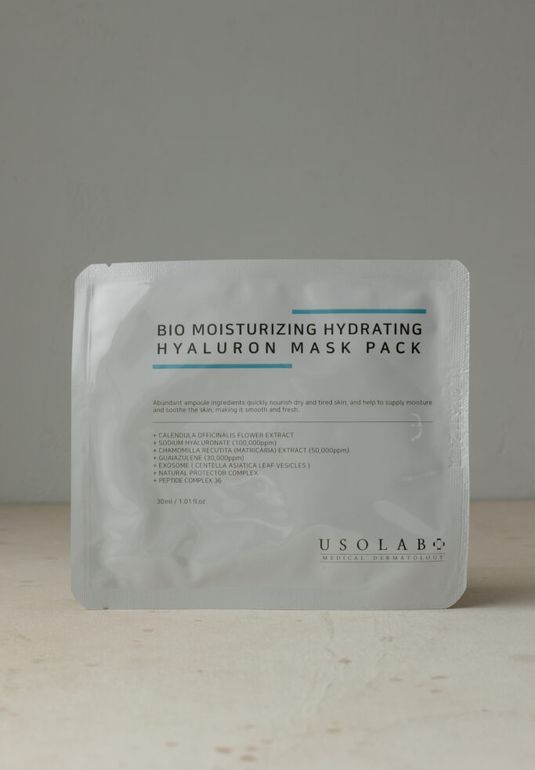 Экзосомная маска с гиалуроновой кислотой USOLAB Bio Moisturizing Hydrating Hyaluron Calming Mask Pack 30ml