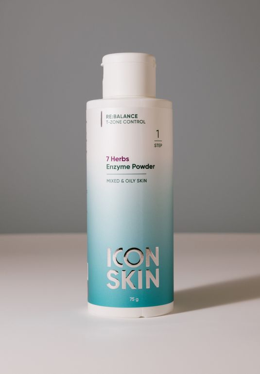 Энзимная пудра для умывания, обогащенная семью растительными экстрактами ICON SKIN 7 Herbs Enzyme Cleasing Powder 75г