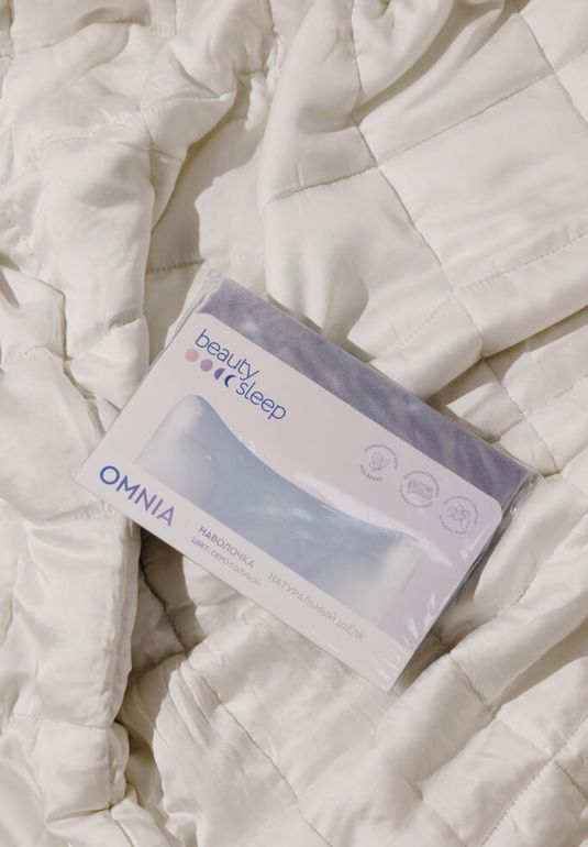 Наволочка из шёлка цвет серо-голубой Beauty Sleep Omnia