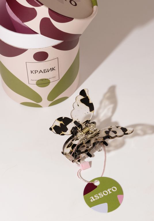 Краб для волос - Бабочка Фантом Assoro