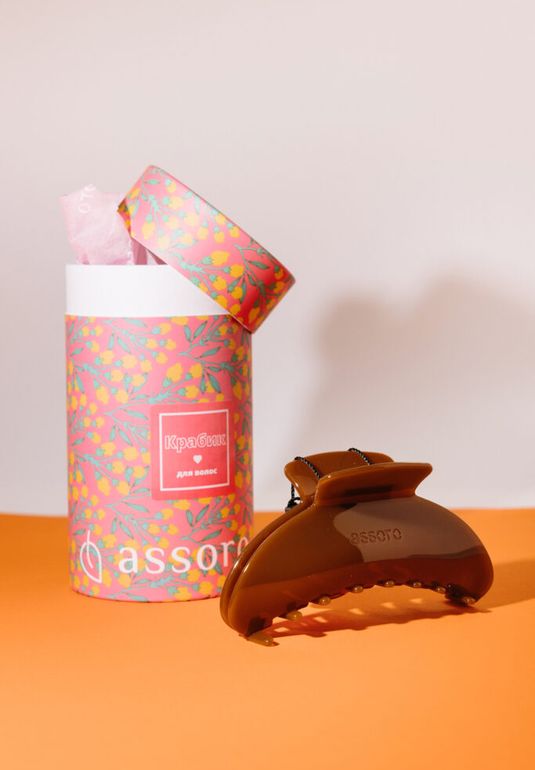 Краб для волос - Молочный шоколад Assoro