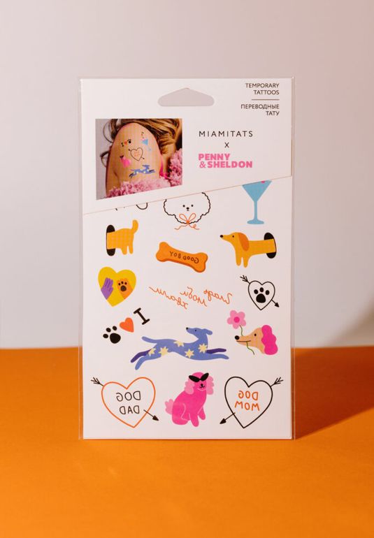 Переводные тату в упаковке MIAMITATS Penny&Sheldon X MIAMITATS