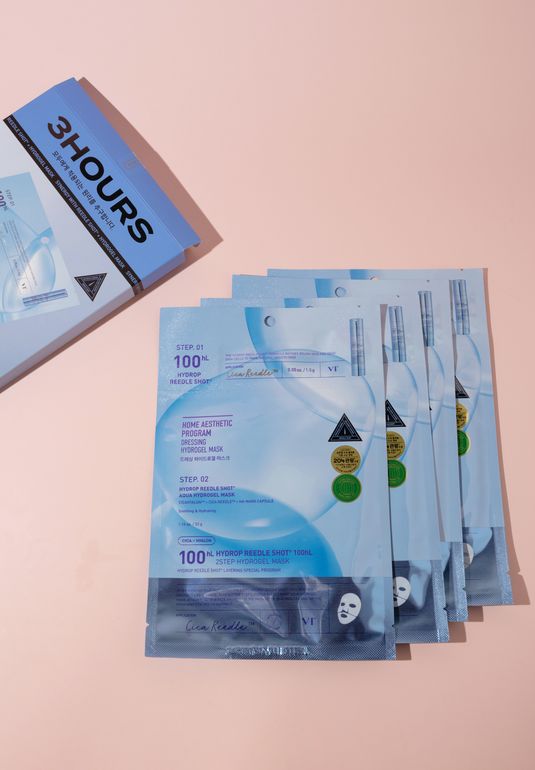 Набор увлажняющих двухэтапных масок VT Hydrop Reedle Shot 100HL 2Step Hydrogel Mask 4*1.5г + 33г