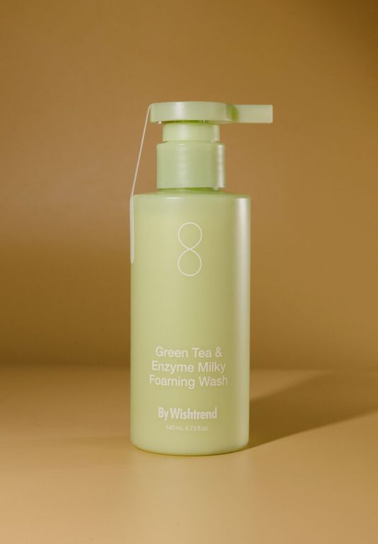 Молочная пенка для умывания с зеленым чаем и энзимами BY WISHTREND Green Tea & Enzyme Milky Foaming Wash 140ml 