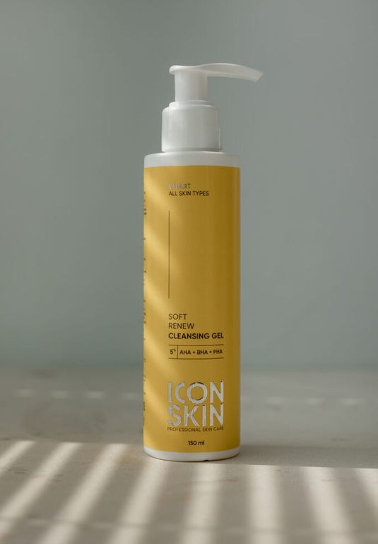 Гель для умывания с кислотами 5% ICON SKIN AHA+BHA+PHA Soft Renew 150ml