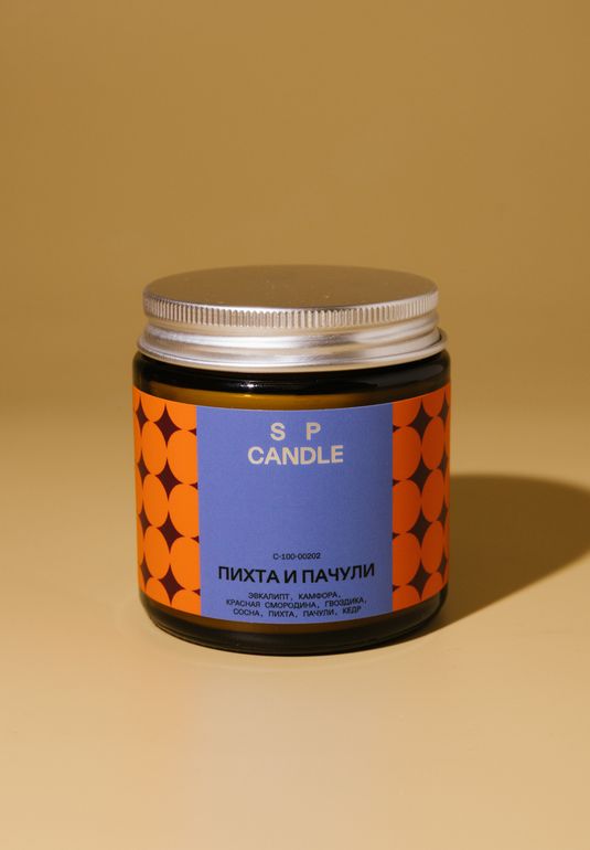 Ароматическая свеча Пихта и пачули SP. CANDLE 100г