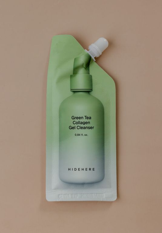 Гель очищающий с зеленым чаем и коллагеном HIDEHERE Green Tea Collagen Gel Cleanser 25ml
