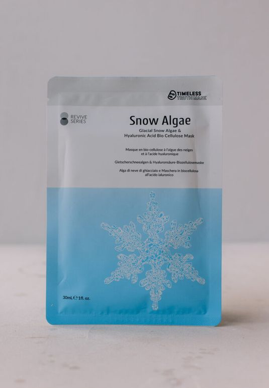 Маска с ледниковыми снежными водорослями и гиалуроновой кислотой Timeless Truth Mask Glacial Snow Algae & Hyaluronic Acid Bio Cellulose Mask 30ml