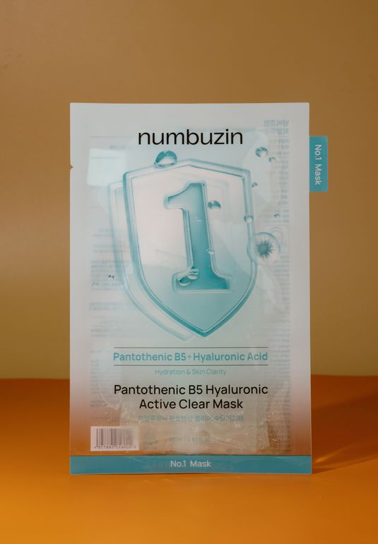 Тканевая маска против воспалений numbuzin No.1 Pantothenic B5 Hyaluronic Active Clear Mask 26мл