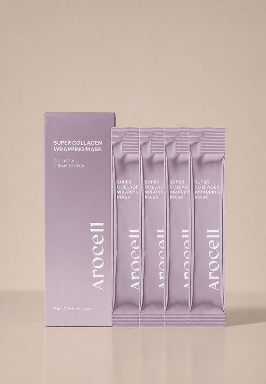 Коллагеновая маска-плёнка для сияния и гладкости кожи Arocell Super Collagen Wrapping Mask 4шт*5г