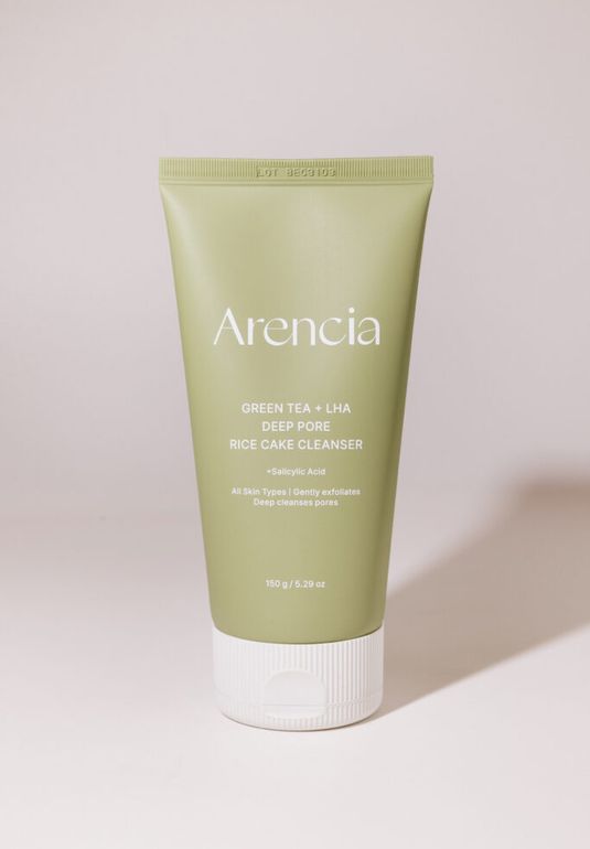 Очищающая пенка с кислотами Arencia Green Tea + LHA Deep Pore Rice Cake Cleanser 150ml