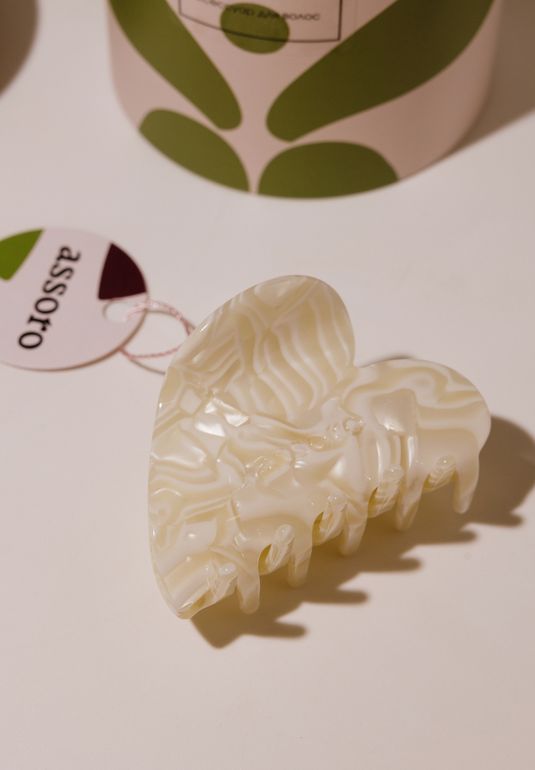 Краб для волос - Кремовое сердце Assoro