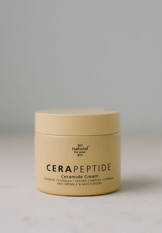 Разглаживающий крем на основе керамидов и комплекса пептидов  So Natural Cera Peptide Cream 70ml