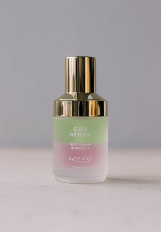 Мощное обновляющее, противовоспалительное, увлажняющее двухфазное средство A.G.E.STOP SWITZERLAND C.B.D. Retinol Ultra Renew Glow Elexir 50ml