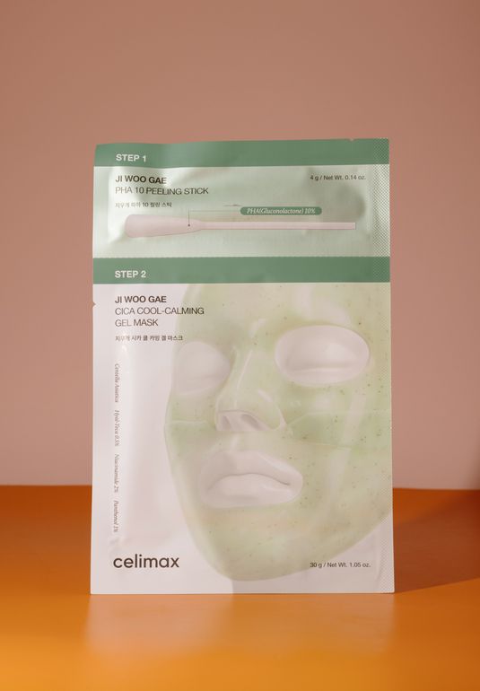 Двухступенчатая гелева маска с центеллой Celimax Ji Woo Gae Cica PHA Peel 2-Step Gel Mask 30+4г