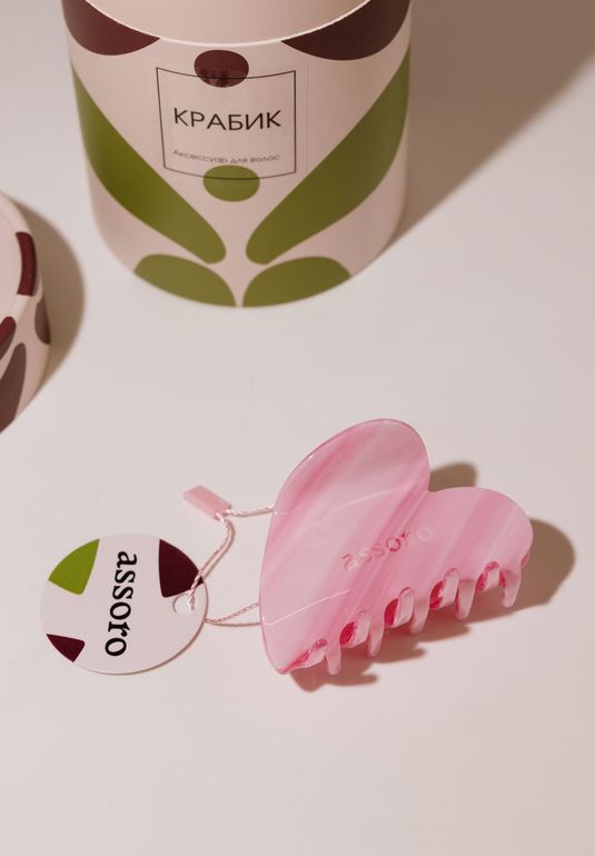 Краб для волос - Пионовое сердце Assoro