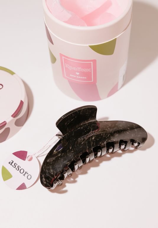 Краб для волос - Черный нефрит Assoro