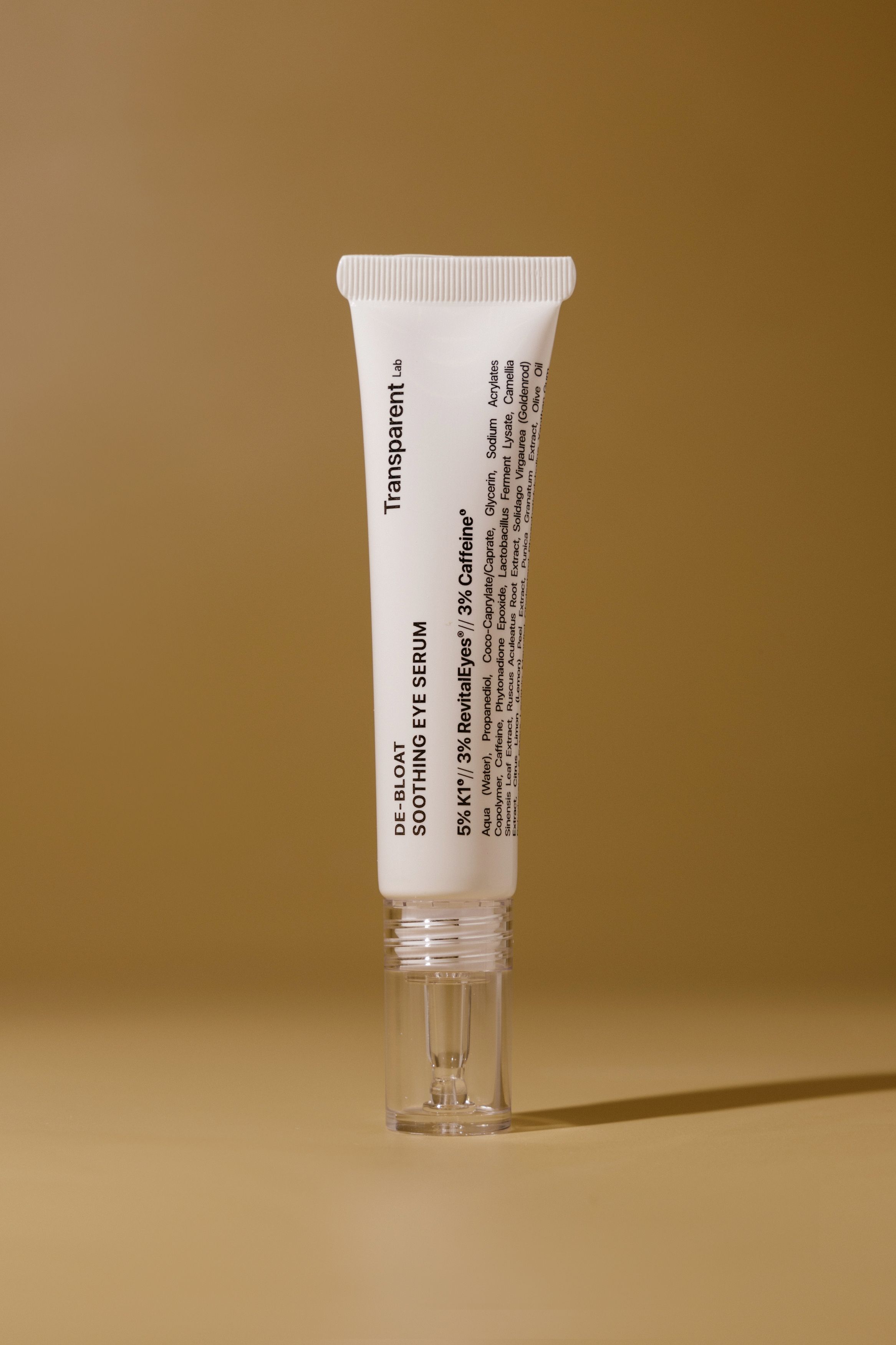 Сыворотка для глаз с пептидами и кофеином против отеков Transparent Lab De-Bloat Soothing Eye Serum 15ml