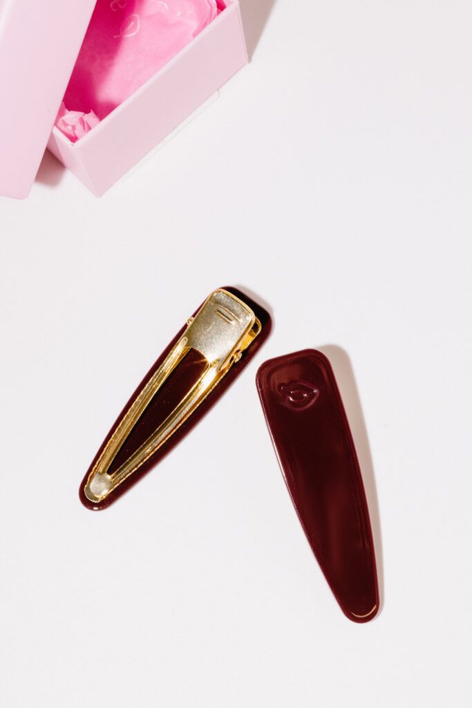 

Набор заколок для волос 2 шт - Бургунди Assoro