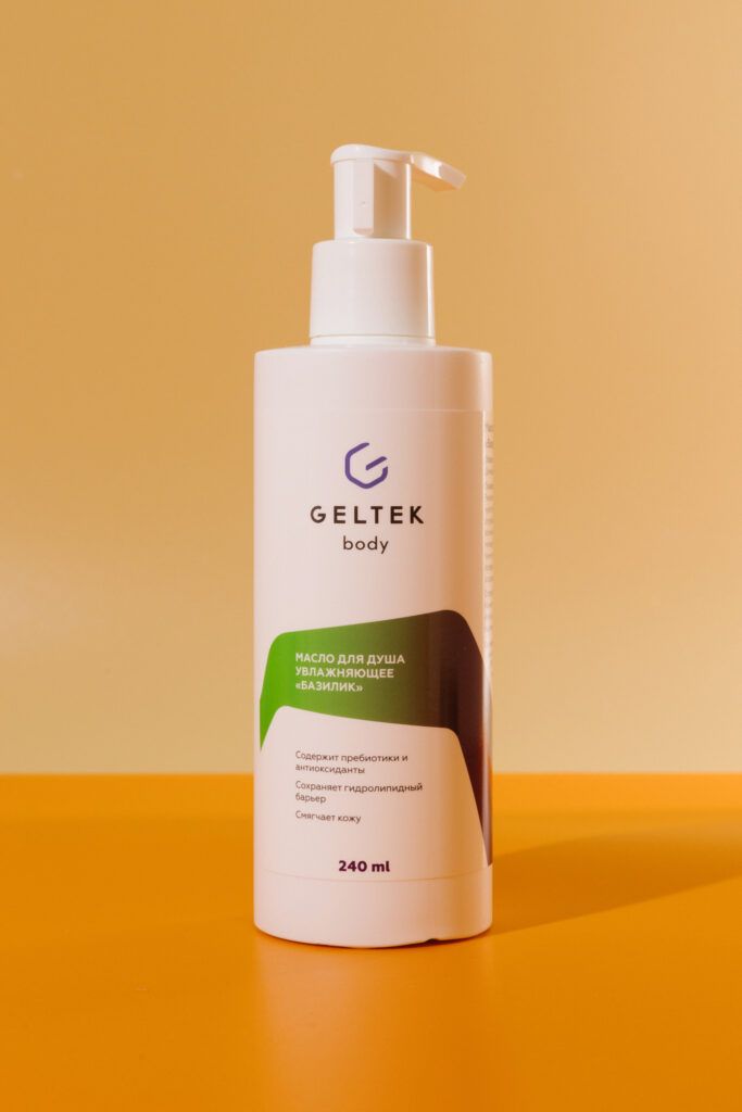 Масло для душа увлажняющее «Базилик» Geltek 240ml