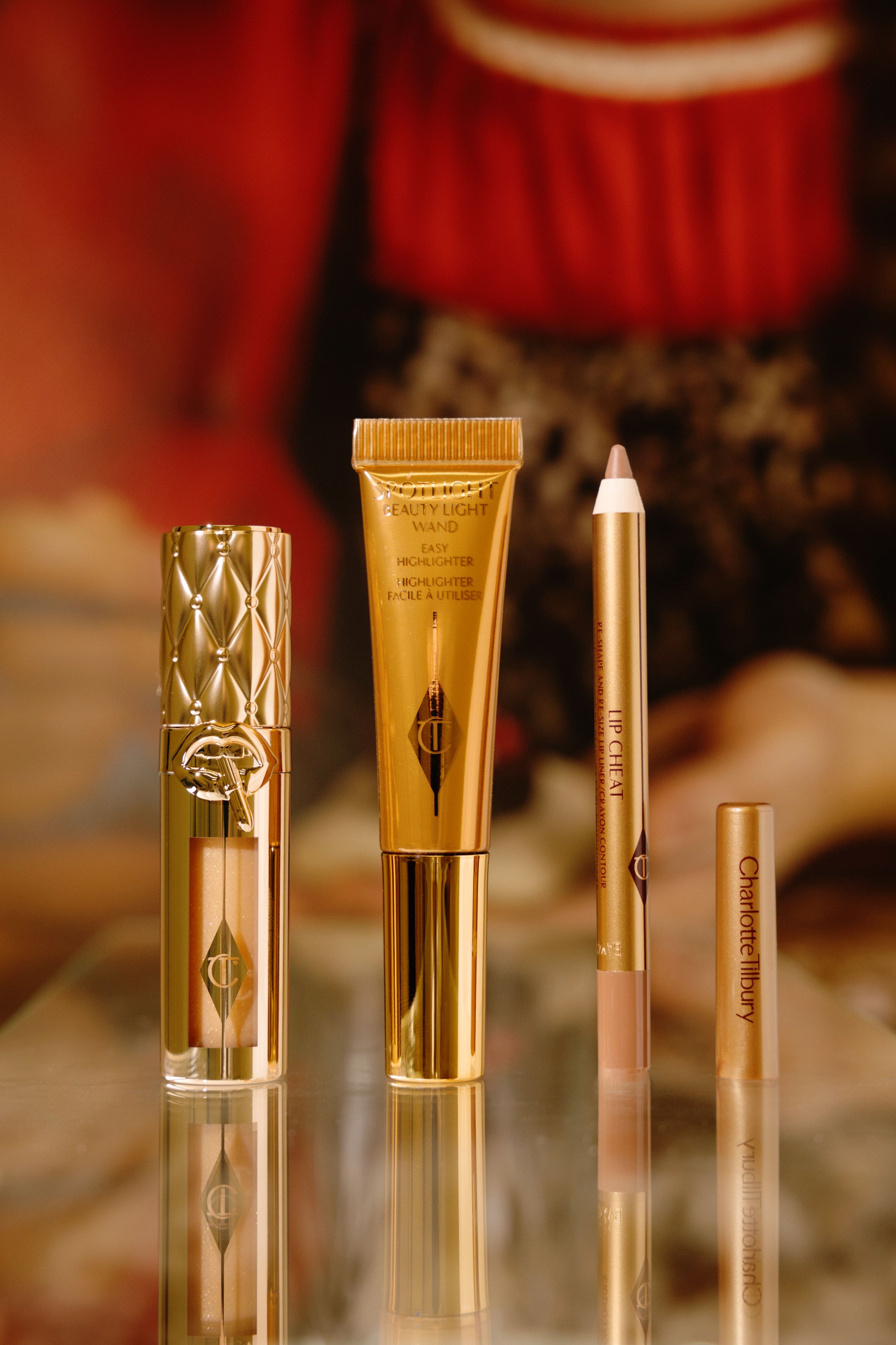 Набор для макияжа губ и щек Charlotte Tilbury Lip and Cheek Trio Makeup Gift Set [Super Nudes] 0,8g/2ml/6ml