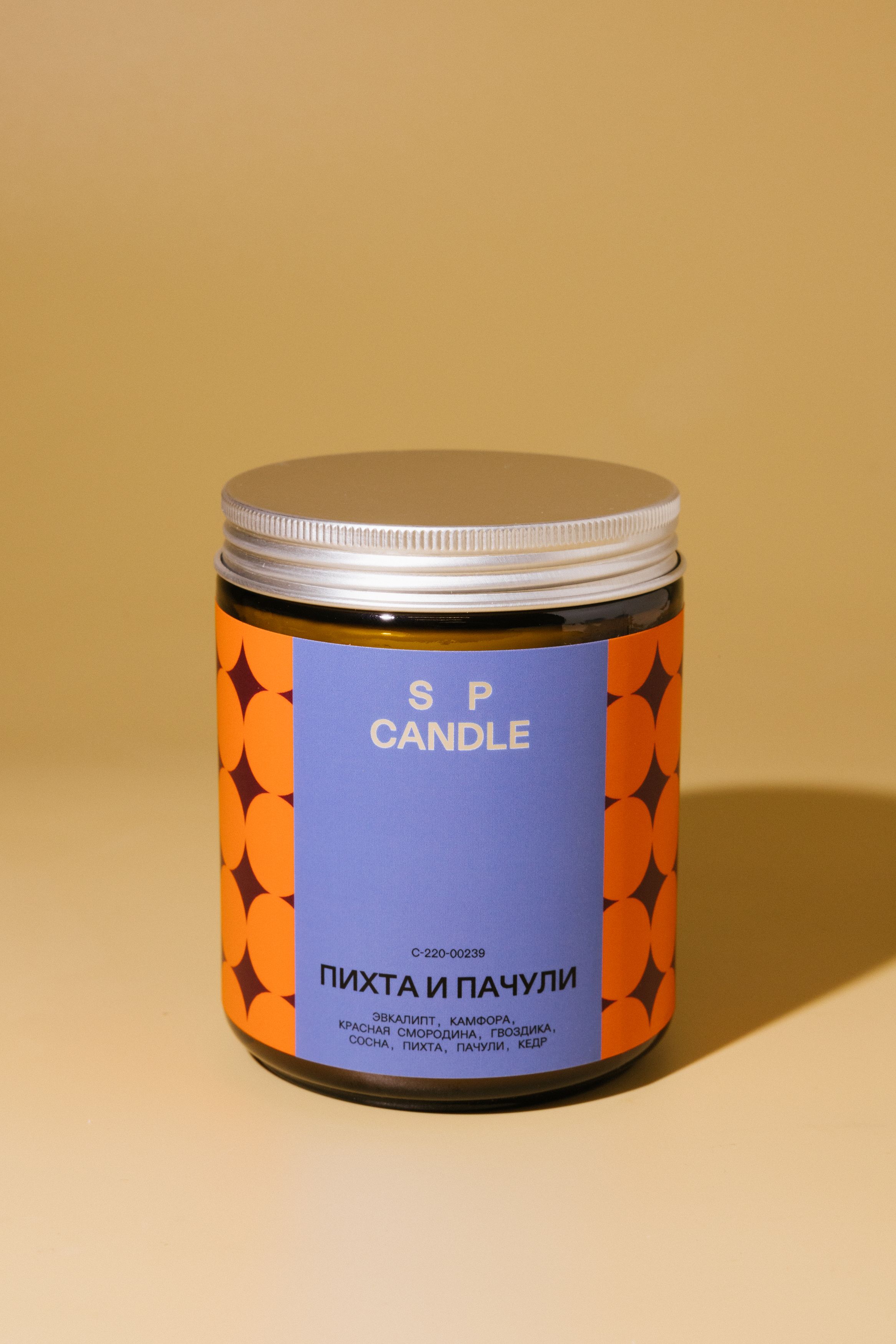 Ароматическая свеча Пихта и пачули SP. CANDLE 220г