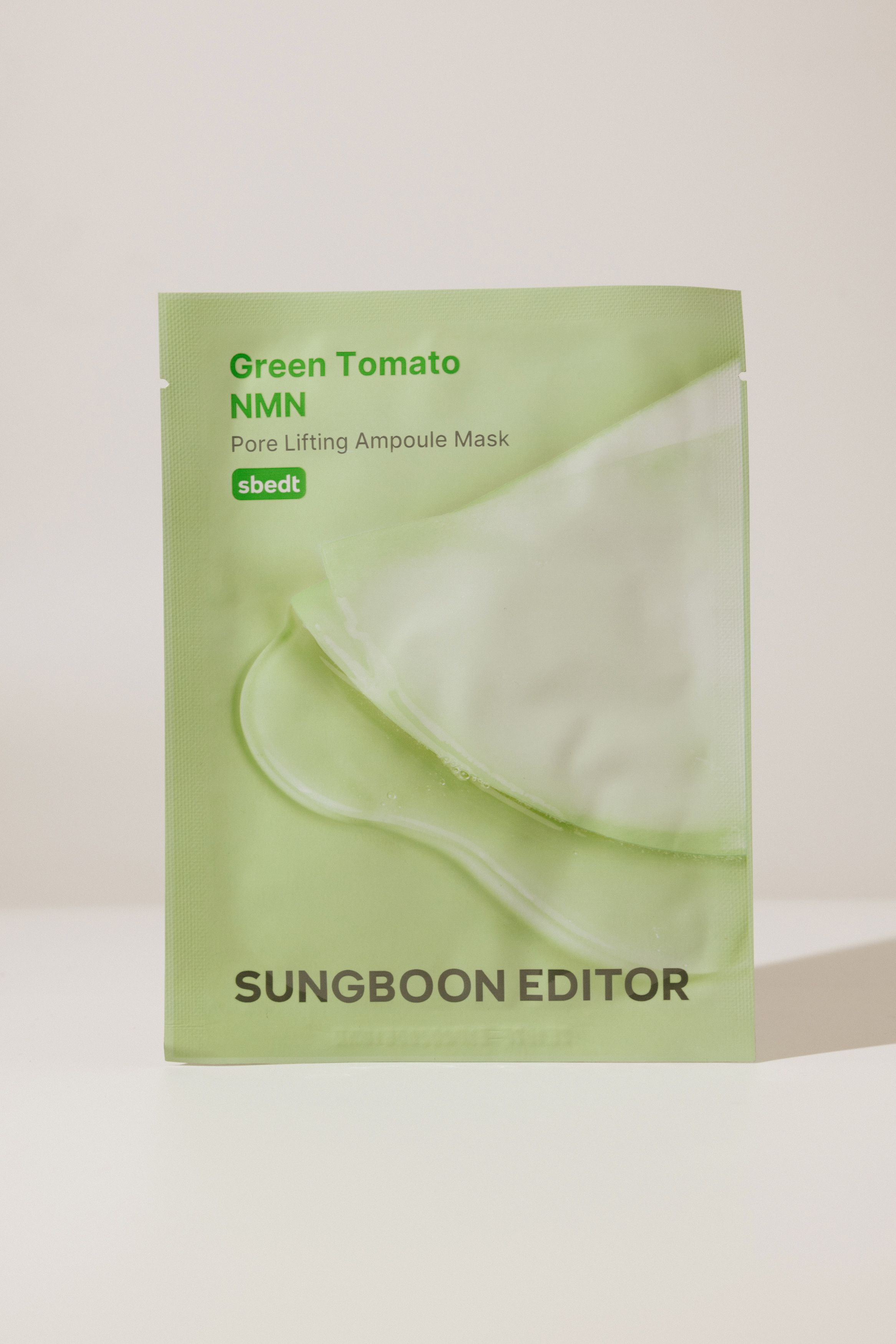 Тканевая маска для работы с порами Sungboon Editor Green Tomato NMN Pore Lifting Ampoule Mask 23g