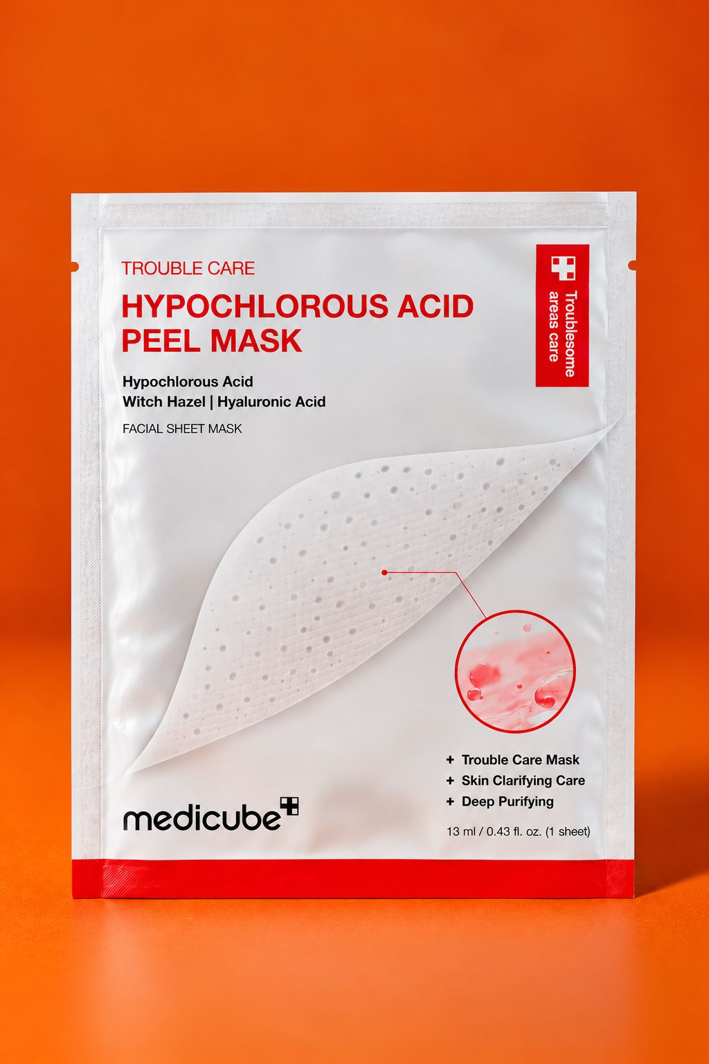 Тканевая маска с хлорноватистой кислотой medicube Hypochlorous Acid Peel Mask 13мл
