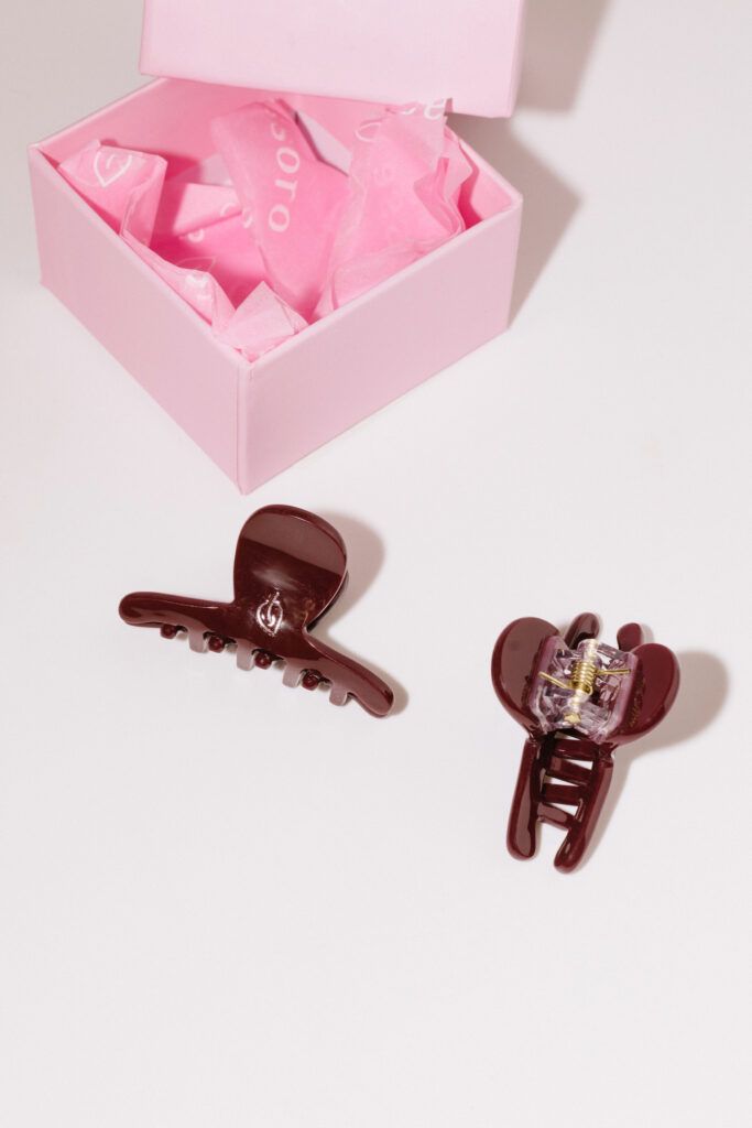 Набор крабов для волос 2 шт - Бургунди мини Assoro